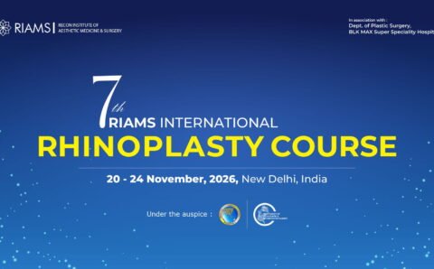 7th RIAMS International Rhinoplasty Course banner held in New Delhi, India from 20–24 November 2026