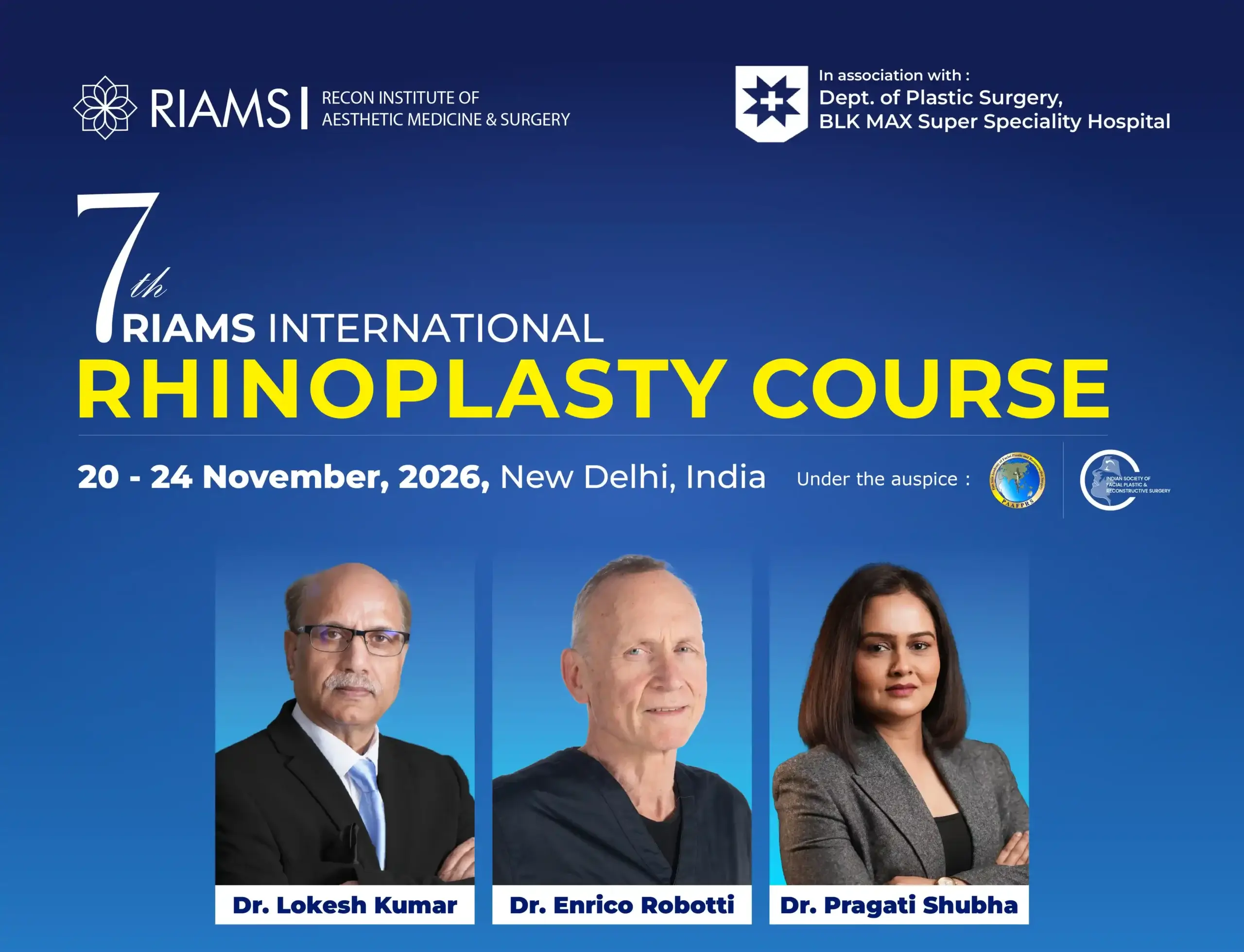 7th RIAMS International Rhinoplasty Course 2026 in New Delhi with expert faculty