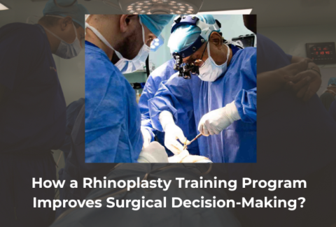 Experienced surgeon performing rhinoplasty surgery during a training program, demonstrating advanced nasal anatomy, surgical planning, and operative techniques with In OT Assistance.